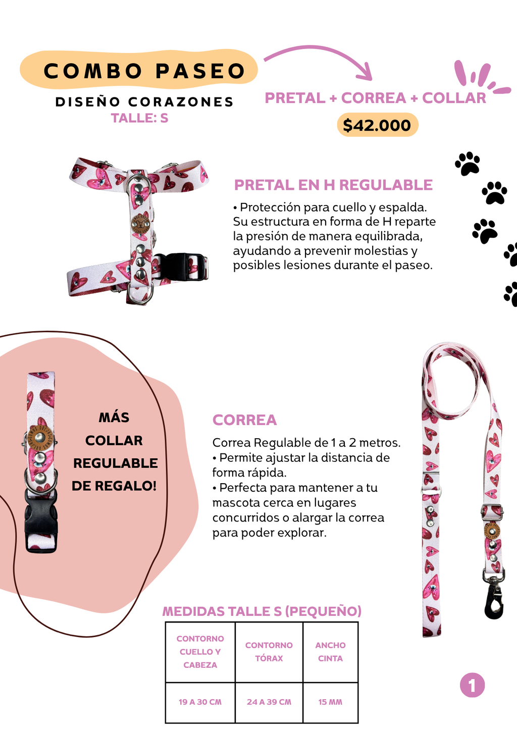 COMBO PASEO: Correa + Pretal + Collar