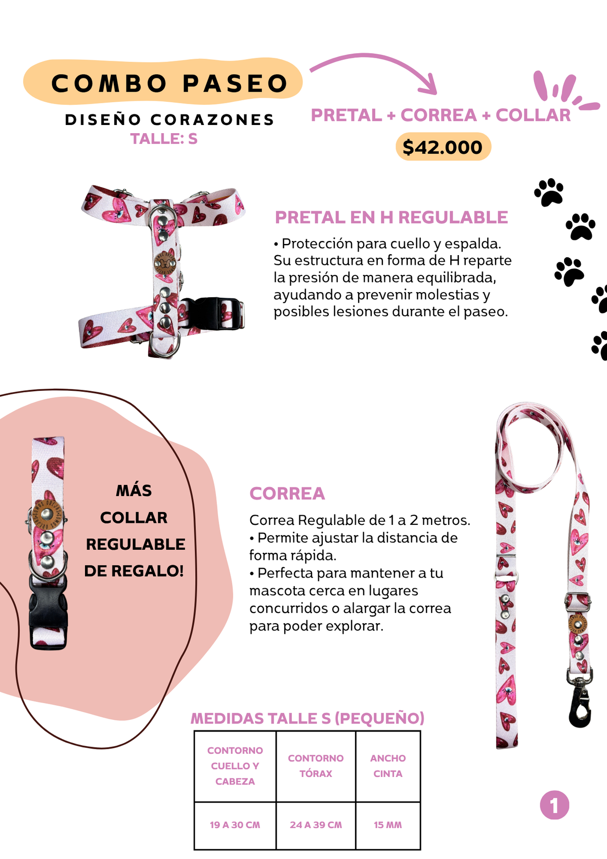 COMBO PASEO: Correa + Pretal + Collar